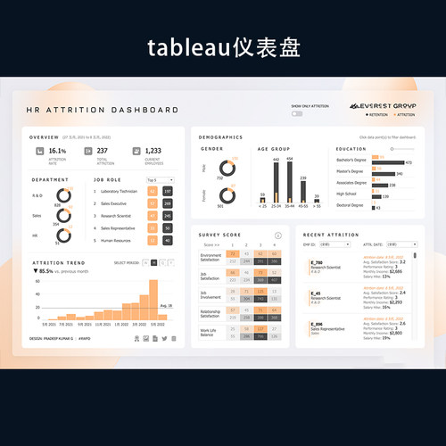 tableau仪表盘数据分析看板代做
