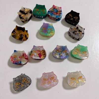 日韩卡通可爱醋酸猫咪小抓夹时尚简约少女气质刘海碎发侧边夹发夹