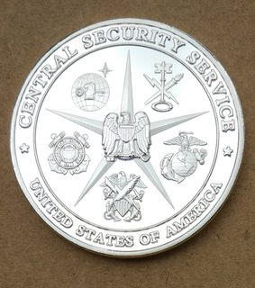 纪念章 镀银 美国Central Security Service 硬币 直径约40mm