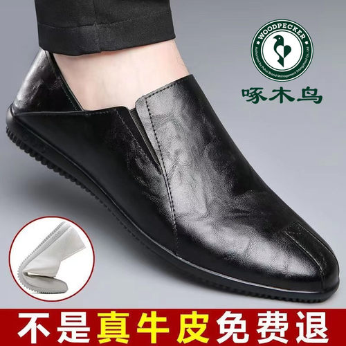 啄木鸟男鞋新款软底皮鞋男士