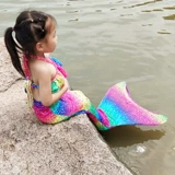 Детский милый раздельный комплект для принцессы, купальник, крой «рыбий хвост»