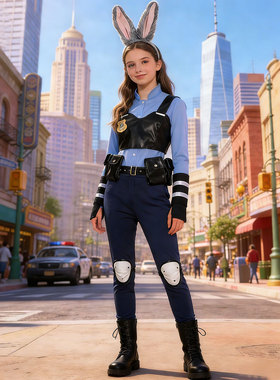 疯狂动物城cos服装兔子警官朱迪cosplay二次元舞台服儿童成人套装