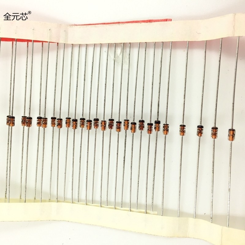 1N5254B 二极管 直插稳压管 0.5W 27V DO35封装 1/2W 玻璃封装