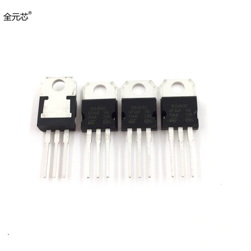 BD243C三极管 100V 6A 直插 TO220封装 全新原装进口