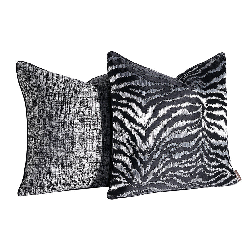 北欧抱枕轻奢风沙发抱枕套简约现代客厅靠垫几何图案黑白靠枕方形