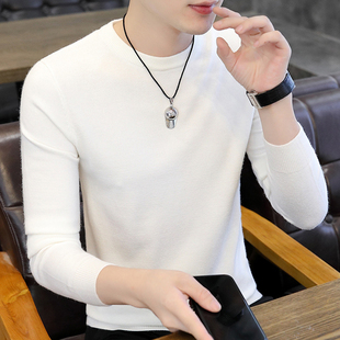 男士 薄款 毛衣圆领线衣针织衫 打底衫 内搭上衣服 潮流潮牌长袖 秋冬季