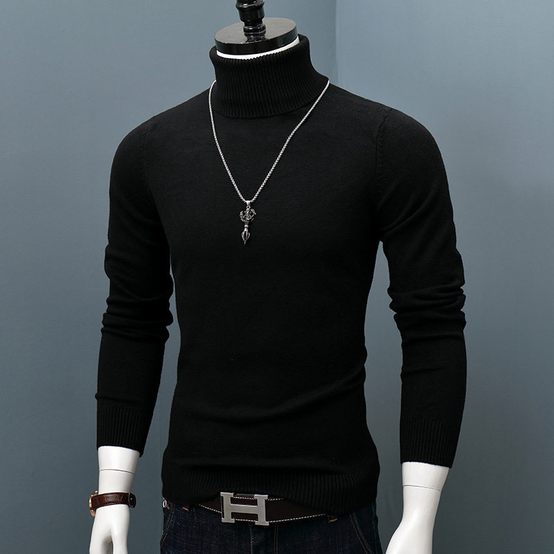 冬装高领毛衣男士针织打