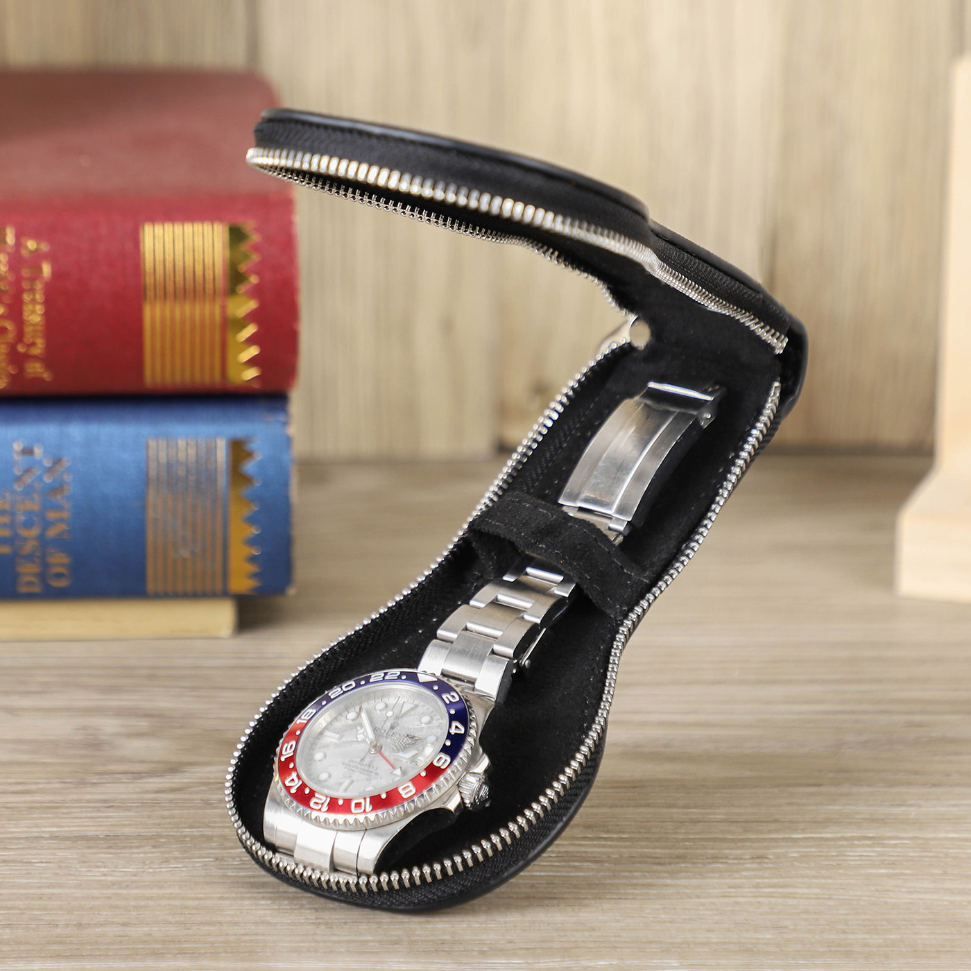 头层牛皮机械手表收纳便携保护袋男士石英男士表单只高档腕表盒