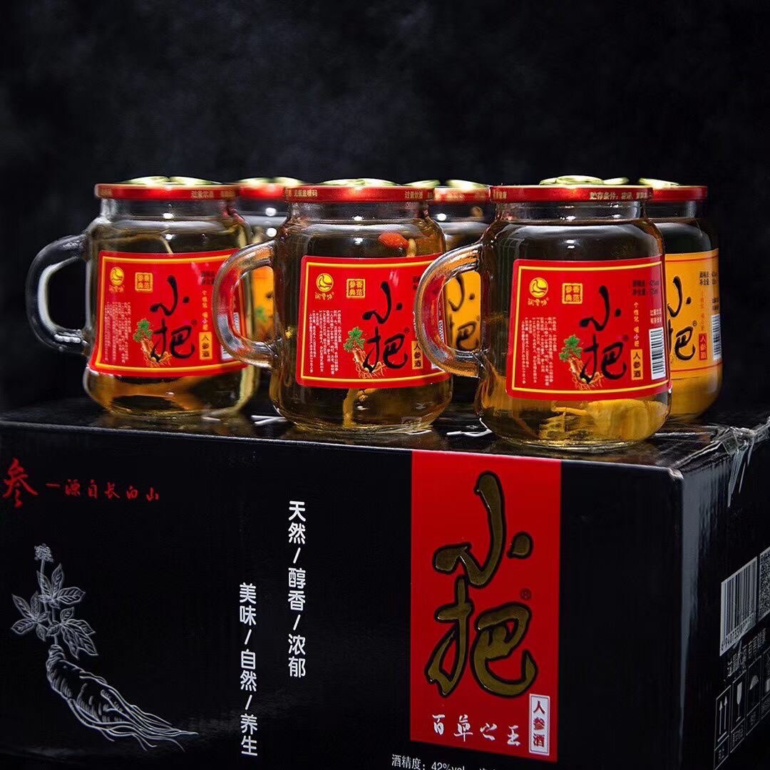 包邮小茶杯酒人参酒一瓶125毫升42度一箱6瓶