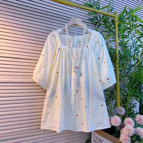 大码女装设计感遮肉显瘦衬衫上衣