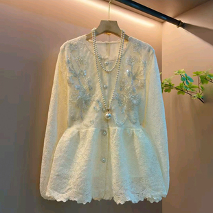 女装 气质显瘦时尚 春季 蕾丝衬衫 感百搭洋气上衣 2026新款 胖妹妹大码