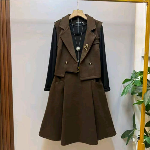 千金西服马甲洋气连衣裙两件套