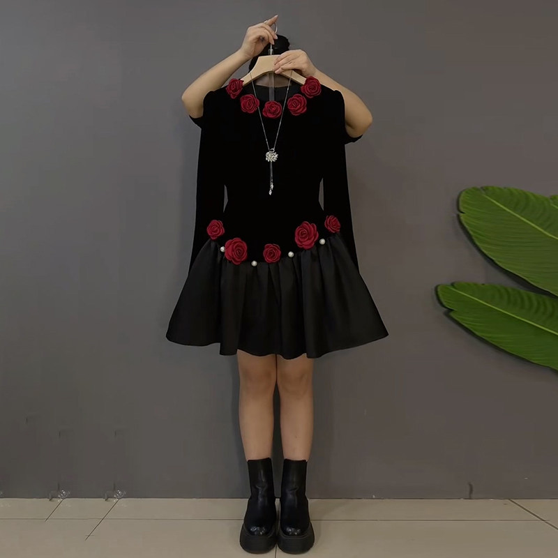 胖妹妹大码女装春季新款时尚洋气法式立体花朵设计收腰显瘦连衣裙,女装/女士精品,大码连衣裙,淘宝优惠券,粉丝福利购,淘宝优惠卷