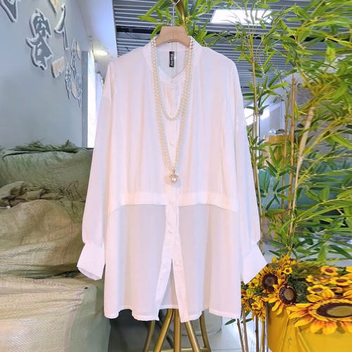 2026新款欧货时尚简约纱料衬衫女