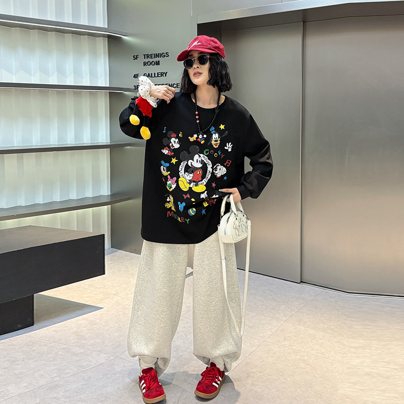 新款韩版卡通米奇休闲T恤大衫女