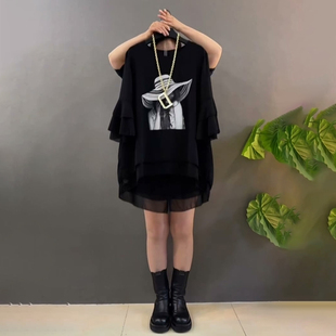 胖妹妹大码女装春季2026新款中长款时尚洋气上衣百搭遮肚子雪纺衫