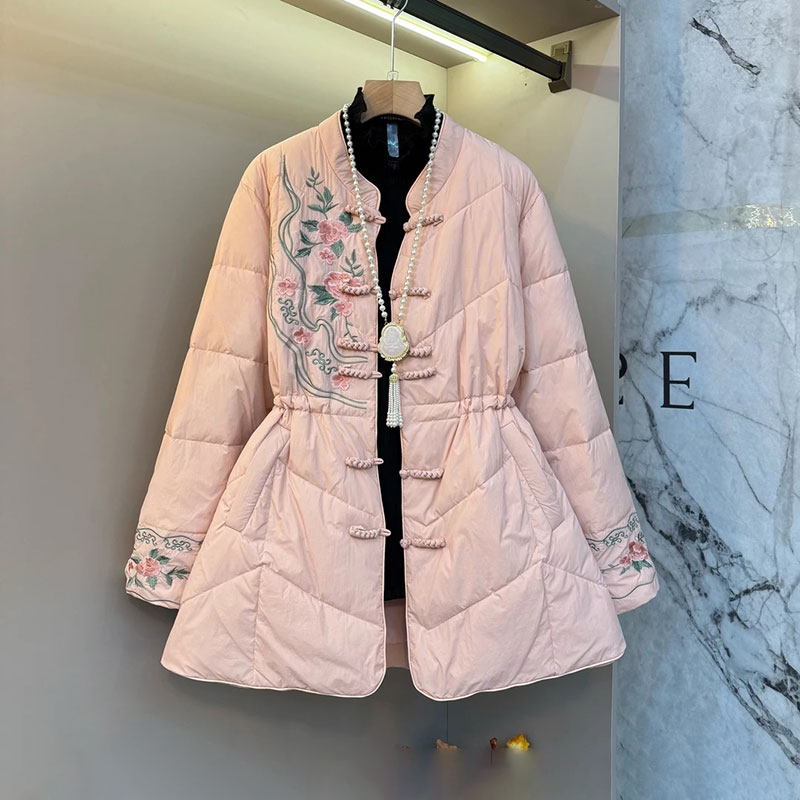 冬季新中式刺绣外套棉服保暖上衣