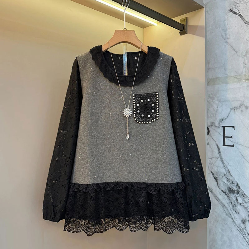 花瓣领气质蕾丝内搭马甲两件套