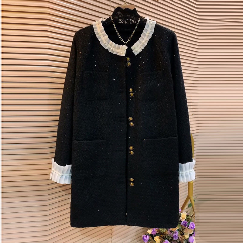 可爱风木耳边小香风外套