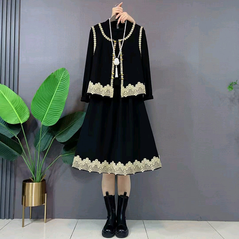 2026春季新款国风马甲中长半身裙胖MM显瘦大码女装百搭打底衫套装,女装/女士精品,大码套装,淘宝优惠券,粉丝福利购,淘宝优惠卷