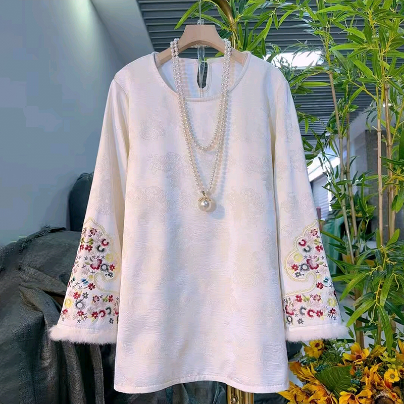 新中式国风提花刺绣衬衫