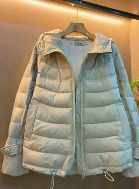 韩版抽绳连帽棉服外套