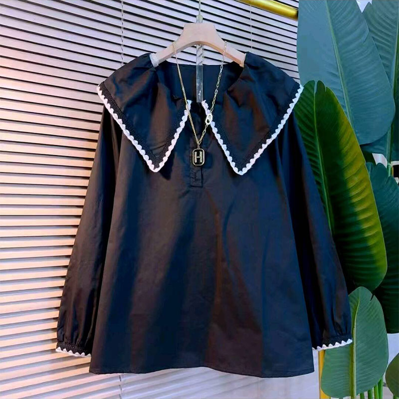 冬季新款遮肉显瘦拼色上衣