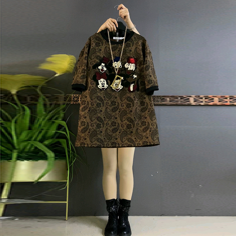 时尚显瘦遮肚子套头洋气半袖女衫