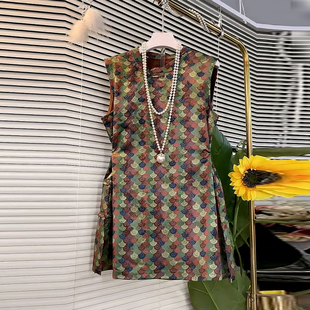 复古砍袖 新中式 印花显瘦旗袍衫 胖mm洋气百搭大码 2025夏季 女装 新款