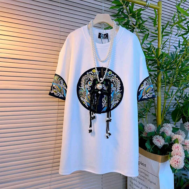 新款盘扣刺绣圆领休闲上衣