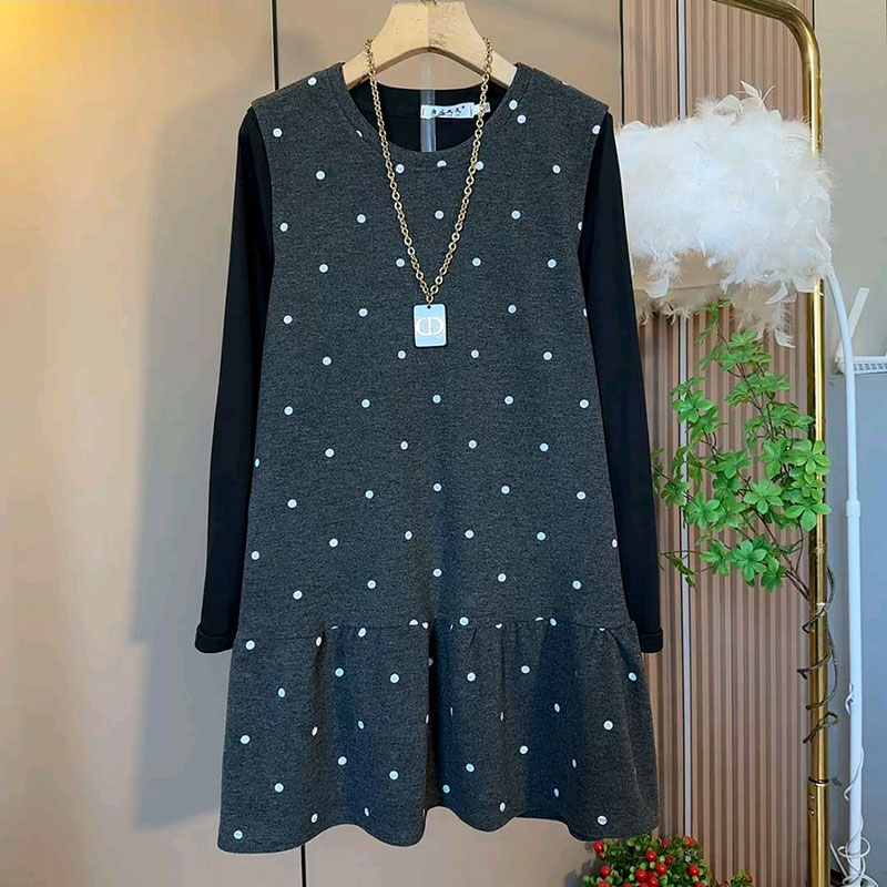 复古时尚欧货连衣裙套装减龄显瘦