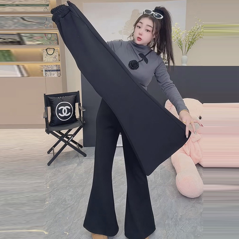 减龄百搭加绒保暖阔腿裤