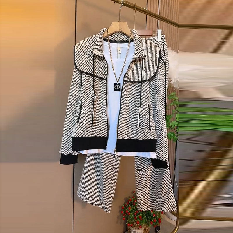 2026春季新款欧货休闲减龄设计感长袖外套大码女装阔腿裤两件套女,女装/女士精品,大码套装,淘宝优惠券,粉丝福利购,淘宝优惠卷