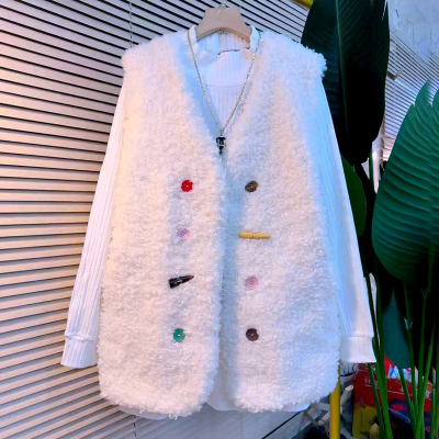 时尚仿真毛皮毛一体马甲搭配打底