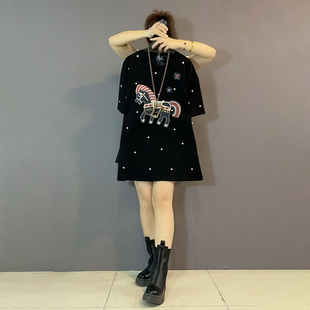 新款 百搭刺绣小马星空烫钻设计洋气大衫 大码 胖MM时尚 女装 2025冬季