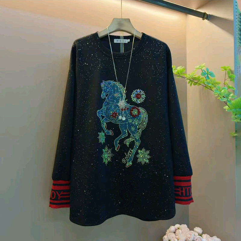 时尚重工烫钻古罗马风格设计上衣