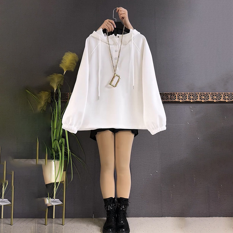 胖妹妹大码女装春季2026新款时尚套头休闲连帽欧货卫衣按扣抽绳衫,女装/女士精品,大码内搭,淘宝优惠券,粉丝福利购,淘宝优惠卷