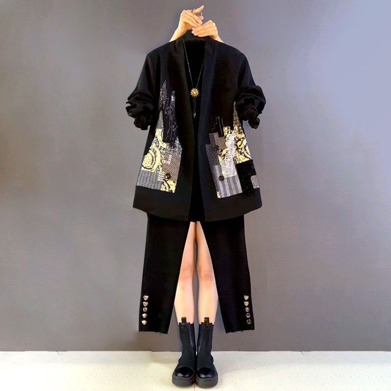 胖mm大码女装秋冬新款职业宽松百搭西装长袖外套遮肉显瘦休闲裤子,女装/女士精品,大码连衣裙,淘宝优惠券,粉丝福利购,淘宝优惠卷