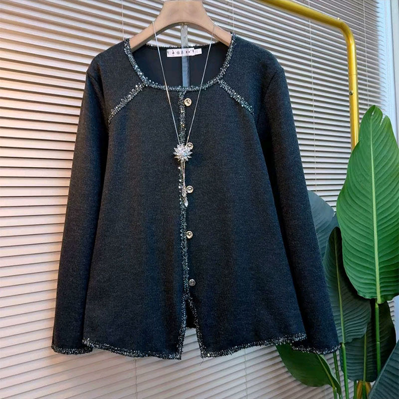 2026春季新款欧货时尚设计感亮片百搭衫大码女装胖mm休闲长袖上衣,女装/女士精品,大码内搭,淘宝优惠券,粉丝福利购,淘宝优惠卷