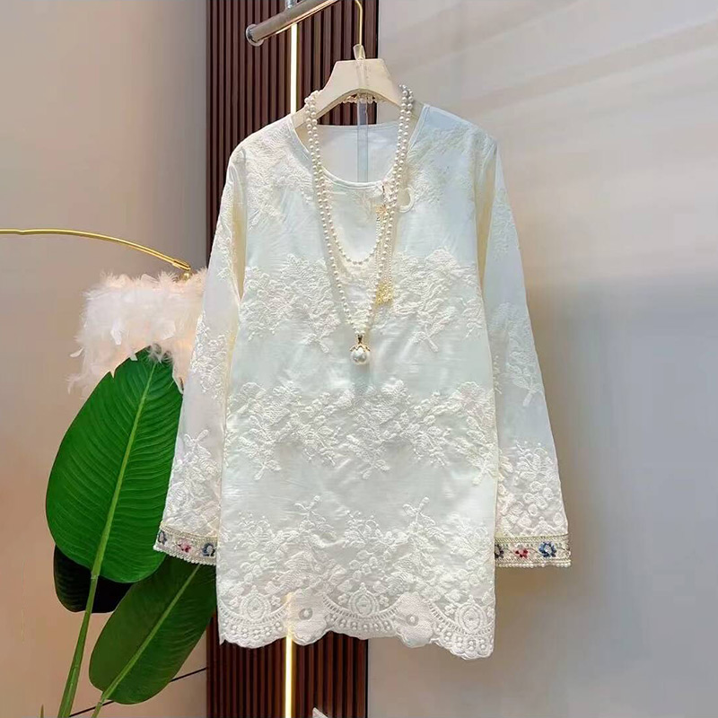 国风气质流苏提花刺绣衬衫上衣