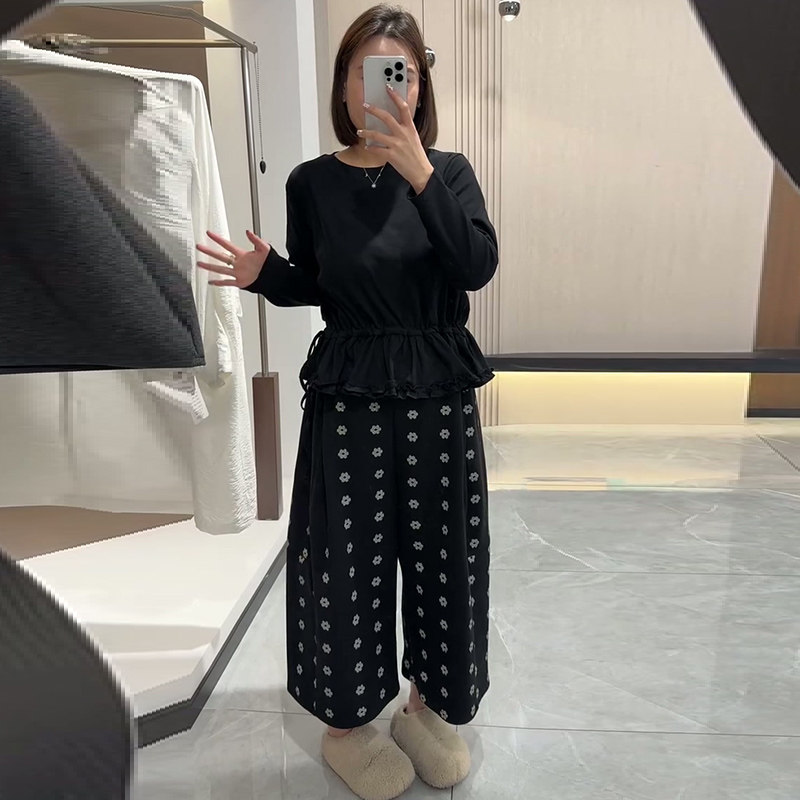 简约大码女装抽绳荷叶边小衫显瘦百搭上衣2026春季新款花朵休闲裤,女装/女士精品,大码内搭,淘宝优惠券,粉丝福利购,淘宝优惠卷