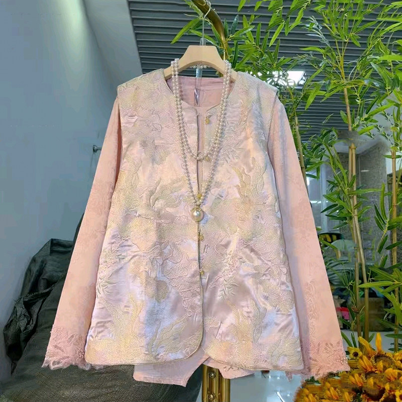 胖妹妹大码女装春季2026新款新中式国风盘扣提花马甲搭配提花小衫,女装/女士精品,大码内搭,淘宝优惠券,粉丝福利购,淘宝优惠卷