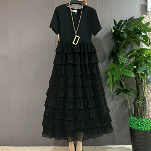 气质显瘦美裙韩版 胖妹妹2025夏季 女装 大码 洋气显瘦蛋糕连衣裙 新款