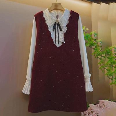 满天星长款马甲裙打底衫