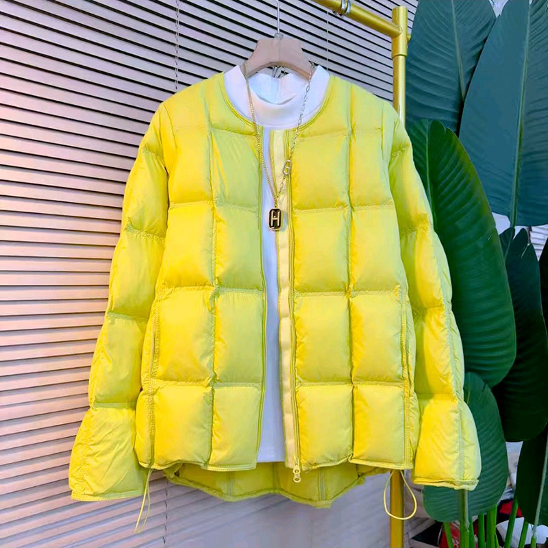 韩版时尚高品质四方块棉服外套新