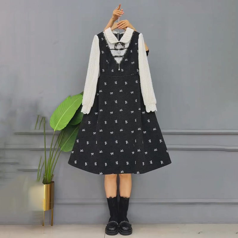 蝴蝶结高品质显瘦内搭吊带裙套装