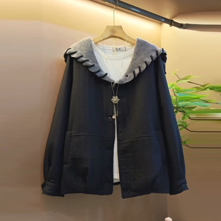 新款 女装 韩版 棉服外套大码 胖mm宽松上衣女 减龄翻领休闲轻薄款 秋季