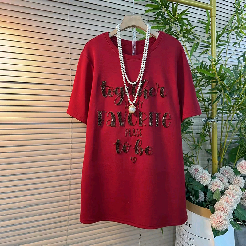 休闲百搭重工字母设计感短袖T恤