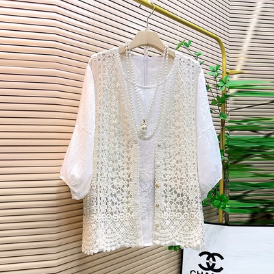 大码女装时尚开衫马甲百搭打底衫