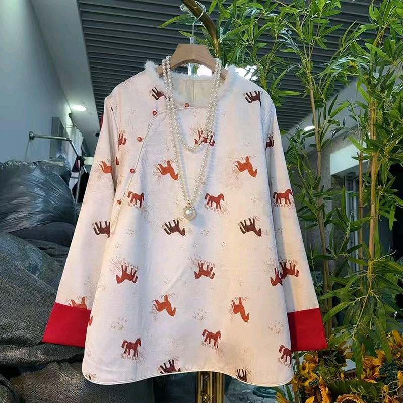 提花盘扣马甲大码女装同款大衫